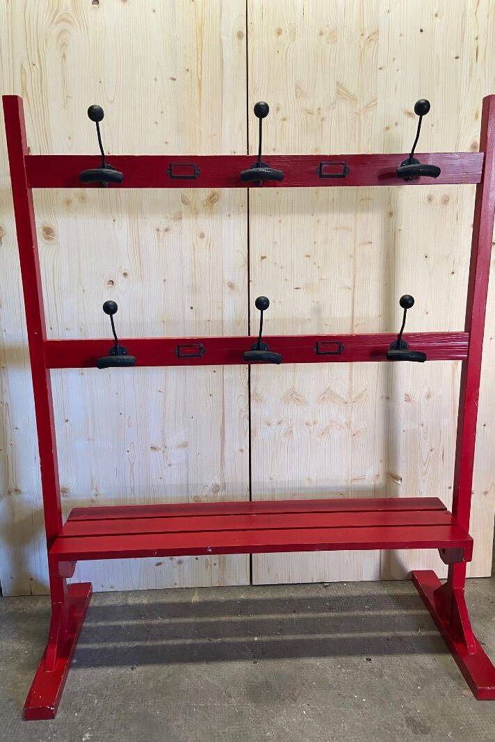 School Coat Rack Small Kindergarten Wood Vintage Style