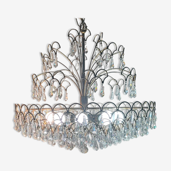 Vintage Italian Crystal Chandelier 8 Lights