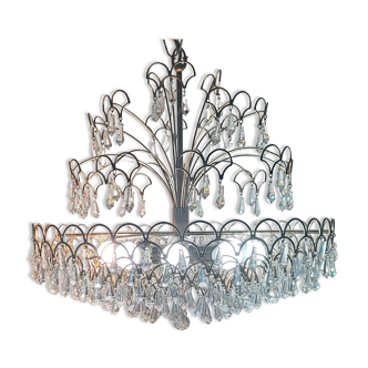 Lustre en cristal italien vintage 8 lumières