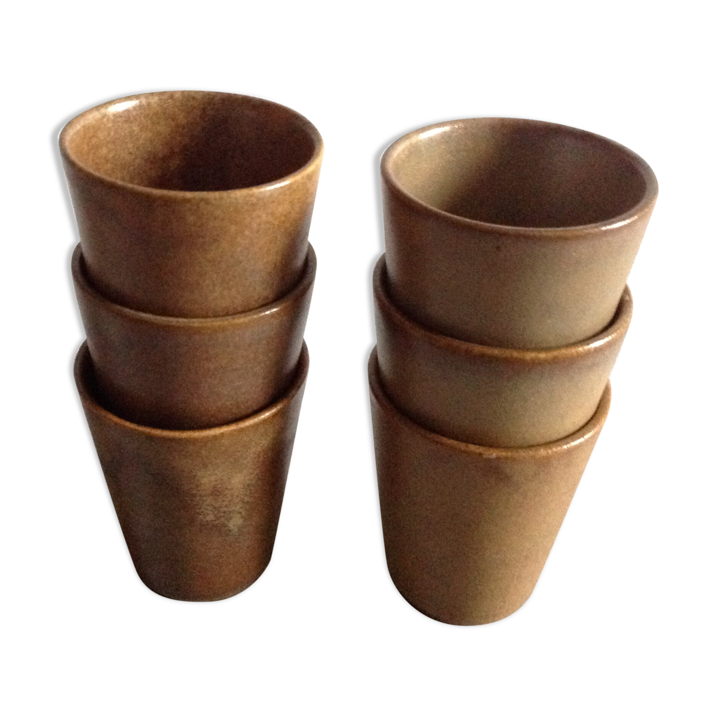 Series of 6 sandstone cups