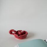 pink woven slip candle holder 1960