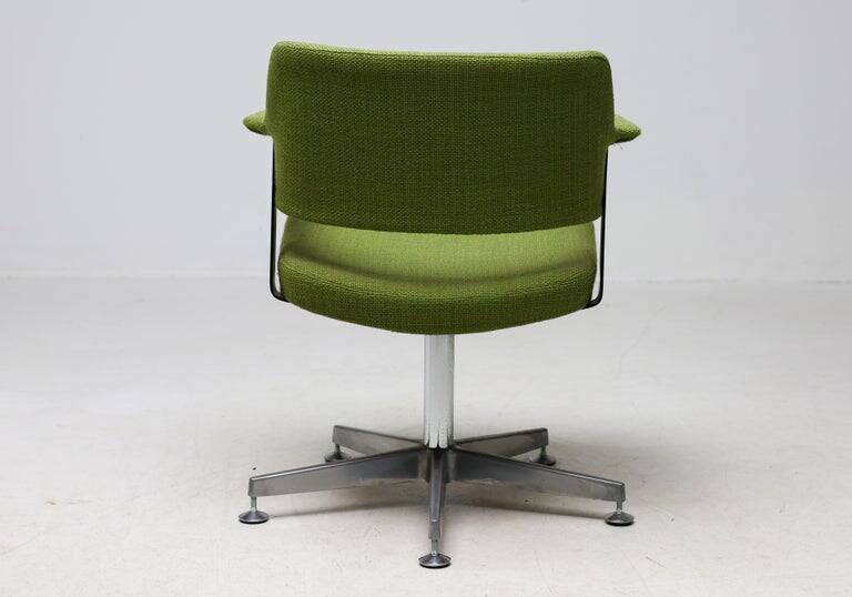 André Cordemeyer desk chair for Gispen, green wool, Netherlands, 1960s