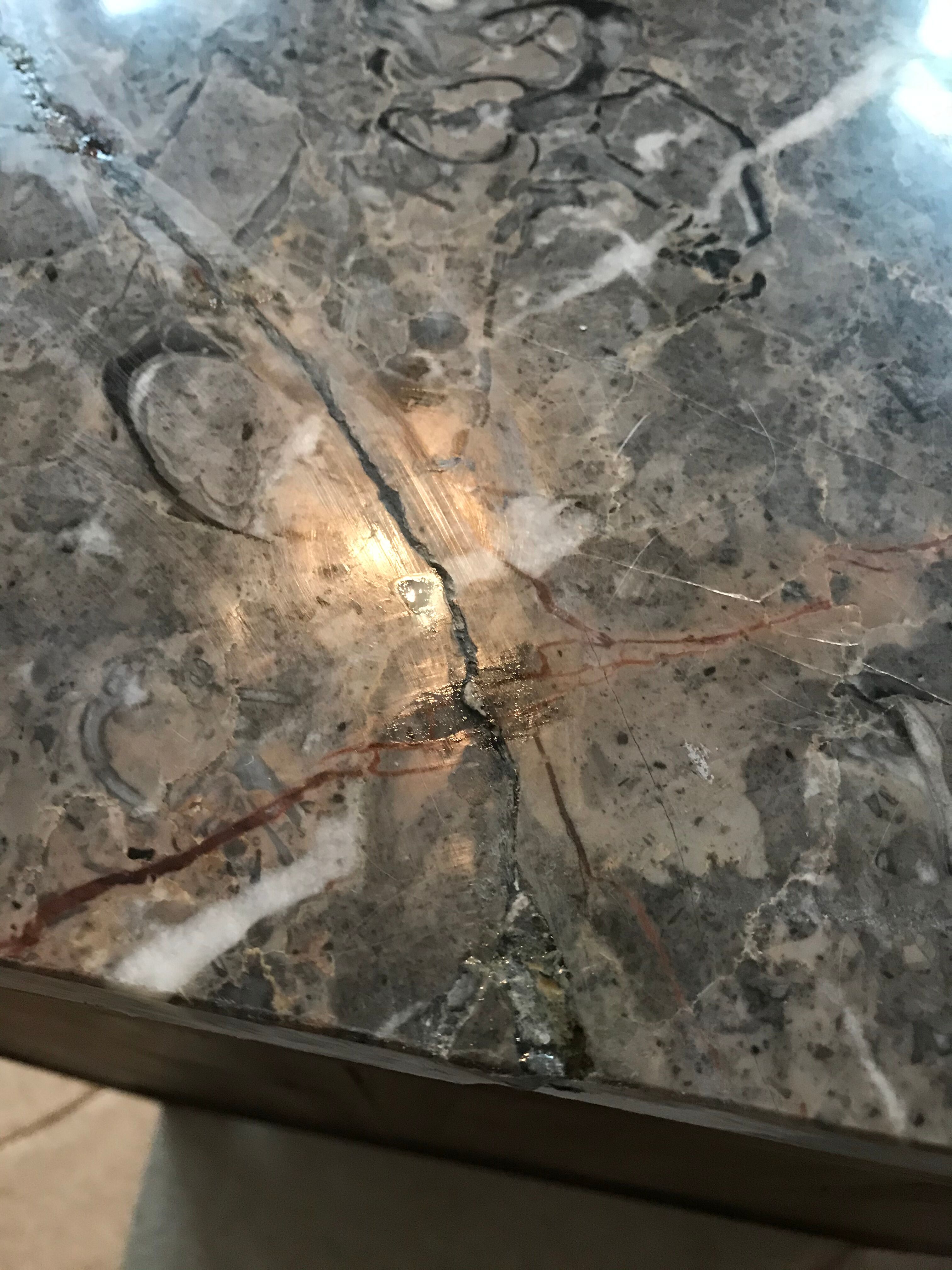 Art Deco wood and marble bedside