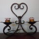 Real wrought iron wall sconce assembled and uns welded, porcelain and brass sleeves -1930/40
