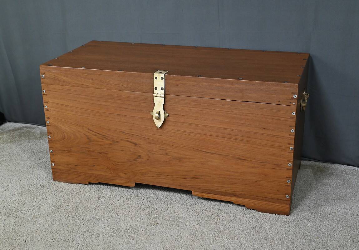 Large Teak Marine Chest – Late 19th Century