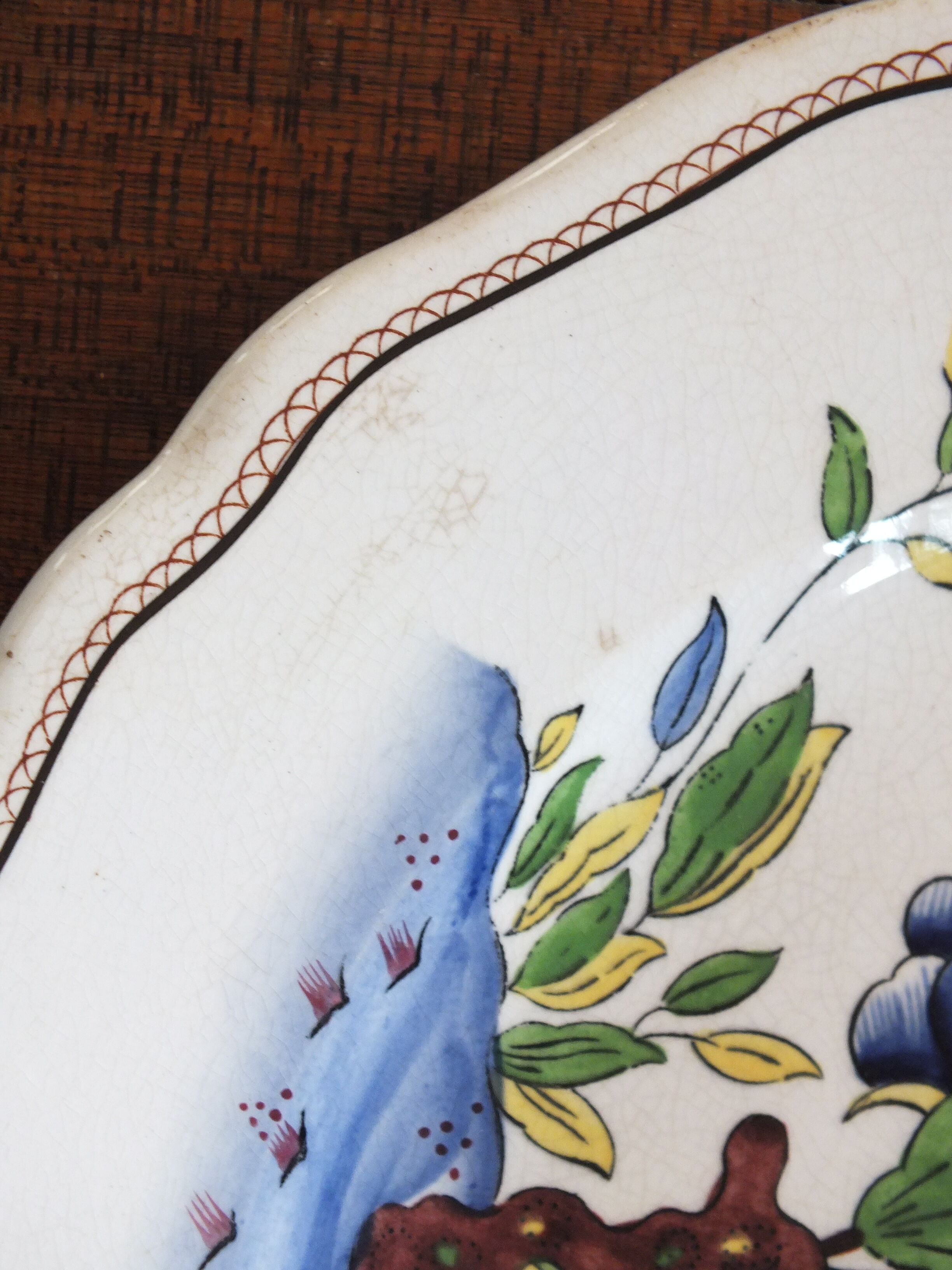 Pair of flat plates Sarreguemines decor Rouen