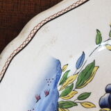 Pair of flat plates Sarreguemines decor Rouen