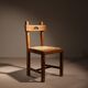 Brutalist Pair of Oak & Rush Chairs | Europe 1960s