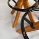 Set of 4 solid elm wood bar stools, vintage 70s design
