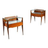 Pair of nightstands in teak La Permanente Mobili Cantù Italy 1950