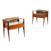 Pair of nightstands in teak La Permanente Mobili Cantù Italy 1950