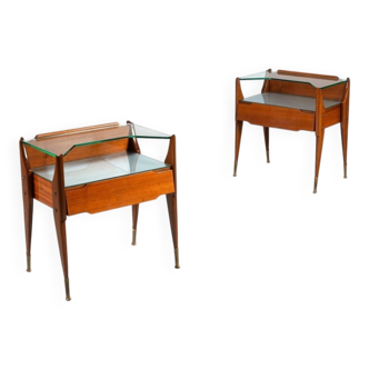 Pair of nightstands in teak La Permanente Mobili Cantù Italy 1950