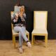 8 chaises italiennes laquées et peintes du 20ème siècle