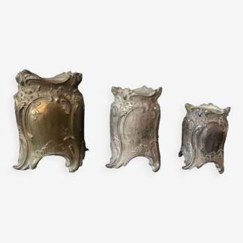 Pots anciens en bronze rocaille - Plateau du fumeur, XIXeme / France