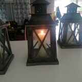Set of three antique candle lanterns