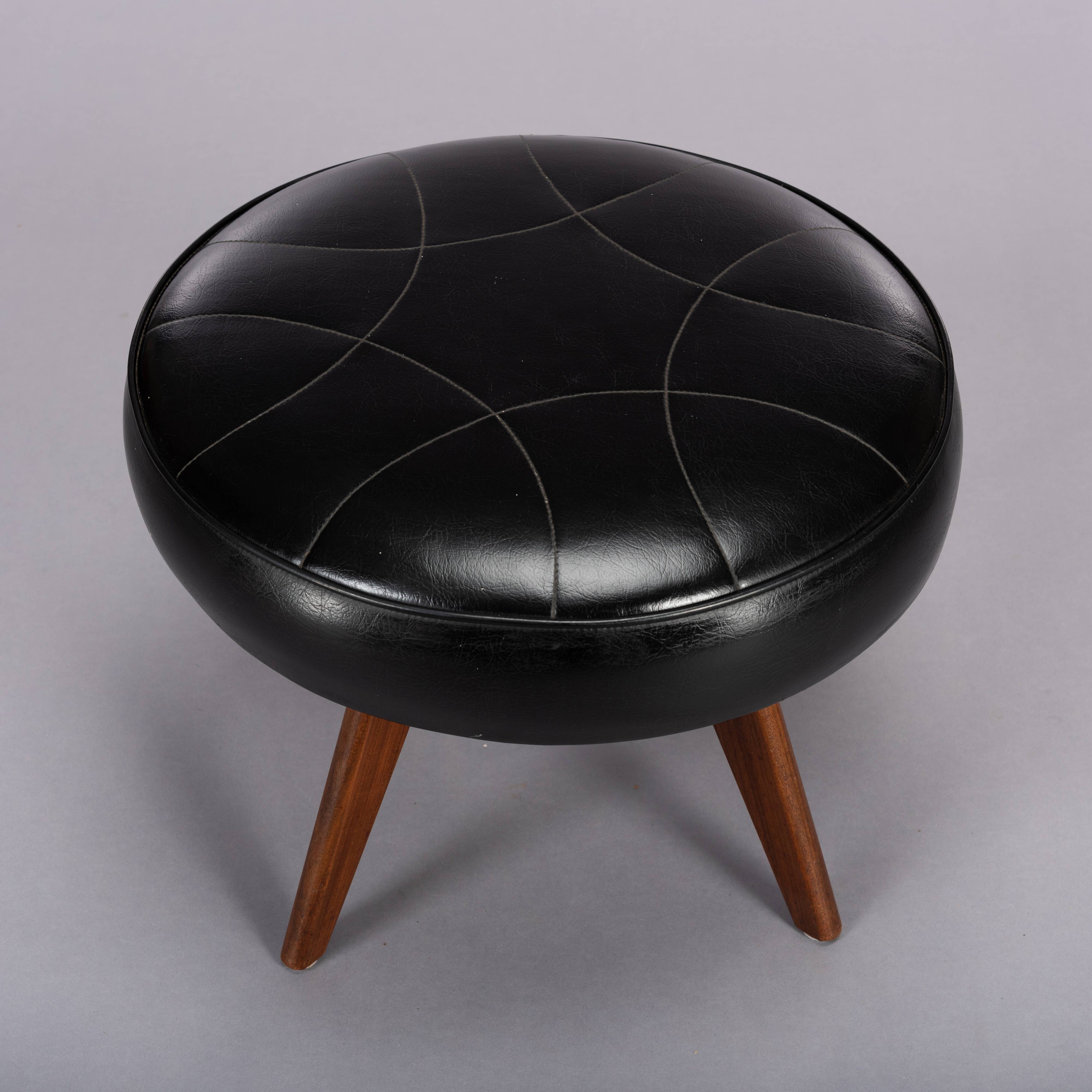 Vintage Danish black stool, 1960s