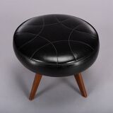 Vintage Danish black stool, 1960s