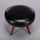 Tabouret noir danois vintage des années 1960