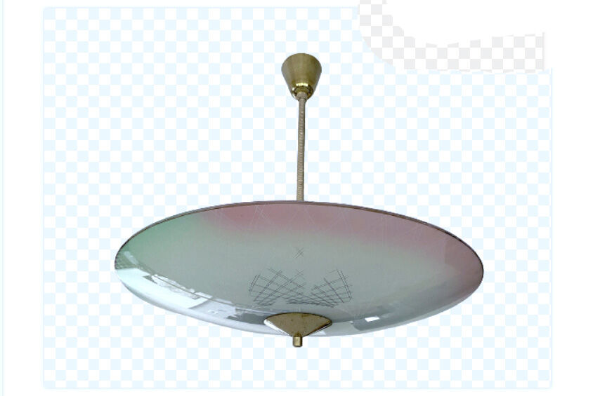 Vintage pendant lamp, multicolored glass, 50s