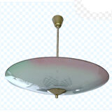 Vintage pendant lamp, multicolored glass, 50s