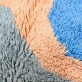 Tapis fait main multicolore Orange, gris, bleu, jaune... taille 150x250cm