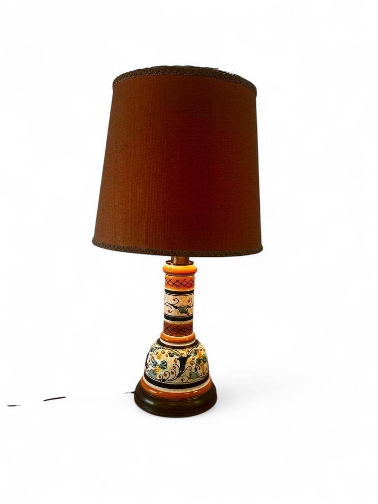 Vintage orange Portuguese table lamp