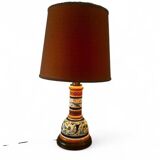 Vintage orange Portuguese table lamp