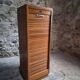 Armoire à rideau vintage en chêne | France | 1960s–1970s
