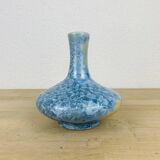 Crystalline enamel vase, blue