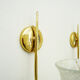 Pair of brass glass tulip wall appliques 60s