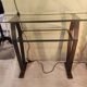 Vintage metal and glass console