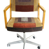 Fauteuil de bureau vintage à roulettes