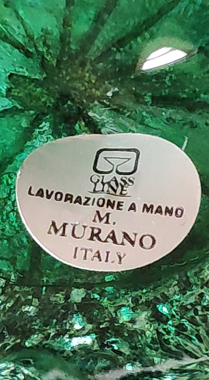 Murano/Glass Line Art Glass Sea Shell Trinket Dish. Diam 20