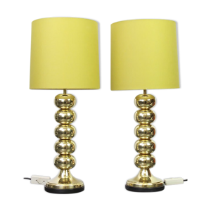 Paire de lampes de table en laiton