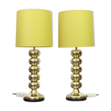 Paire de lampes de table en laiton par Aneta Design Uno Dahlen Suède années 1960