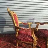 pair of gilded wooden ceremonial chairs