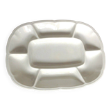 White compartment dish from Sarreguemines & Digoin / vintage 50s-60s