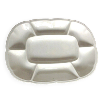 Plat à compartiments blanc de Sarreguemines & Digoin / vintage années 50-60
