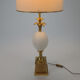 Brass and Opaline Glass Ostrich Egg Table Lamp, 1970