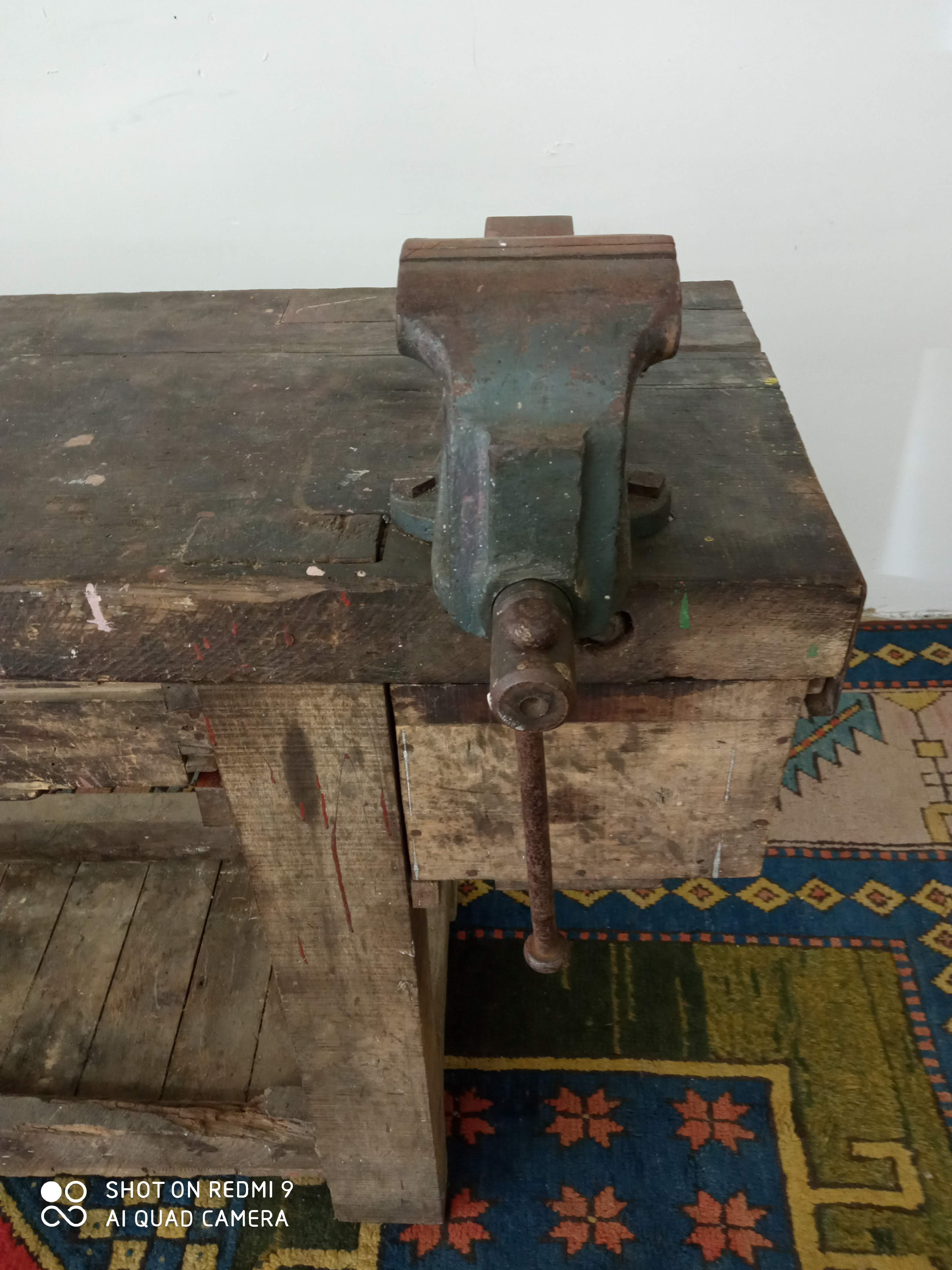 Old oak workbench