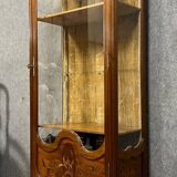 After Majorelle: Art Nouveau period iris display case in late 19th century marquetry