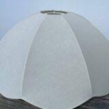 Paire de suspensions fleurs en tissu beige