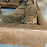 Modular leather sofa design for 12 people.