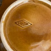 Old orfinox pocket video ceramic leaf shape vintage barbotine #