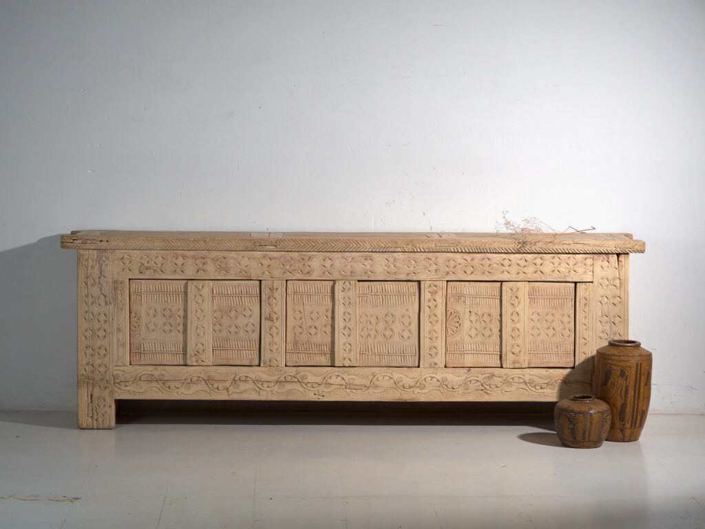 Antique enfilade carved from fir wood – China, circa 1930