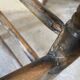 Old turned and stuffed wooden chair