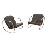 Pair of 60's "Rocking chair" lounge chairs