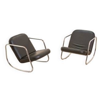 Paire de fauteuils lounge "Rocking chair" 60's