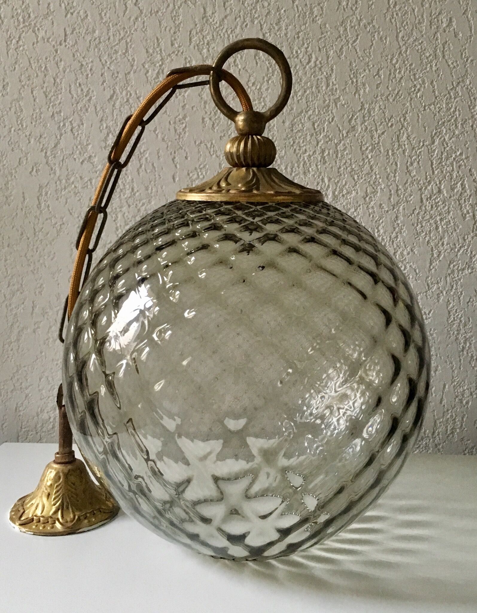 Hanging ball vintage smoked glass