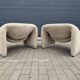 2x Artifort Groovy F598 Pierre Paulin, Pierre Frey: Chenille Igor (Sable)